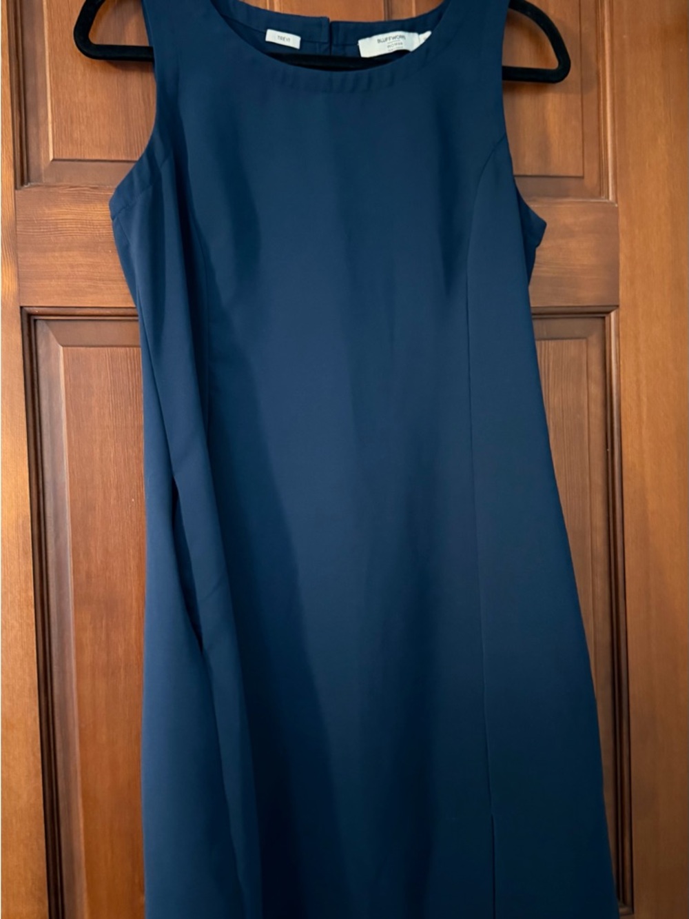 Bluffworks Travel Ready Navy Sleeveless Midi Shift Dress